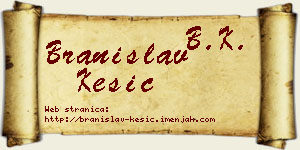 Branislav Kesić vizit kartica